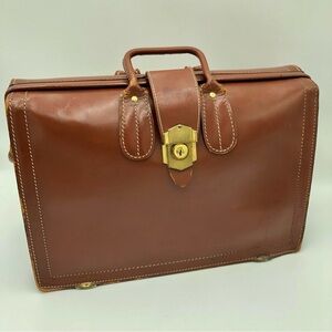 Vintage Brown Leather David’s of Hollywood Doctor’s Bag / Briefcase OS